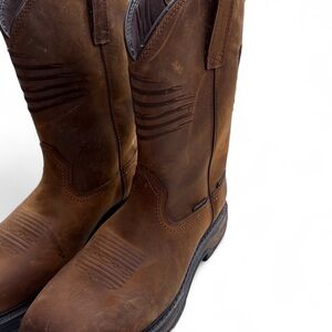 Men's Ariat Leather WorkHog 10.5 Patriot Waterproof Carbon Toe Work Boot Cowboy